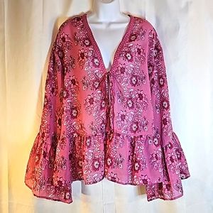 Rebellion M Floral Tie Cardigan
